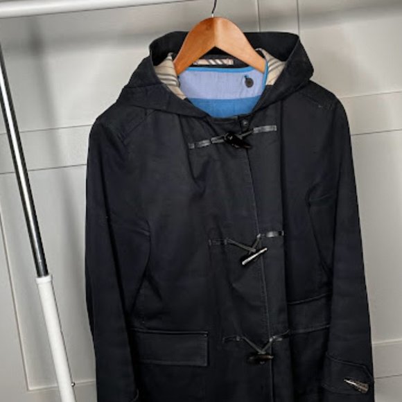 Black and Blue Waterproof Burberry Coat Size 10 - Picture 1 of 4